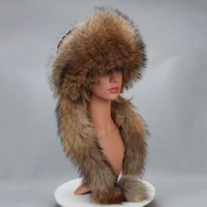 SOLD New Real Fur Russian Hat with Ear Flaps